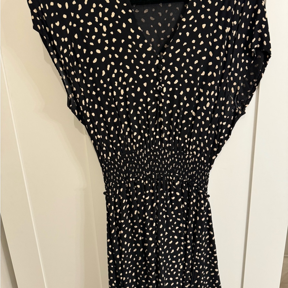 Rails Black Polka Dot Midi Dress